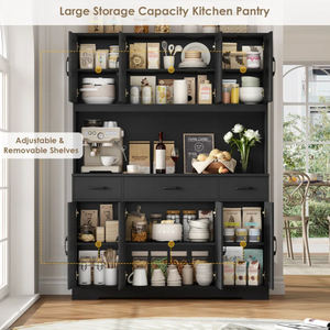 Aparador de Cocina de 70.9 Pulgadas con Estación de Carga, Aparador de Estilo Rústico de 55.1 Pulgadas con Estante para Microondas y Estantes Ajustables - Product Image 2