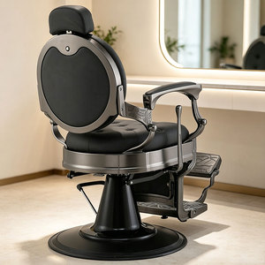 Fauteuil de <span class=keywords><strong>Barbier</strong></span> Professionnel Inclinable Robuste Style Rétro Antique pour Salon de Coiffure - Product Image 3