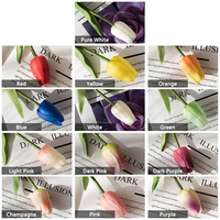 Fleurs artificielles au toucher réel Mini tulipe 35cm Tulipe en PU pour la décoration de la maison, des fêtes et des mariages