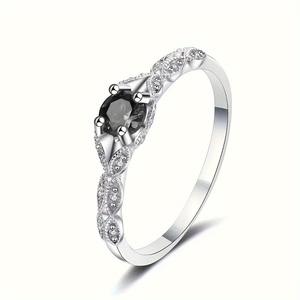 H401 Elegante anillo de plata con piedra de amatista para mujer, joyería de compromiso, diseño de flor de plata de ley 925 - Product Image 6