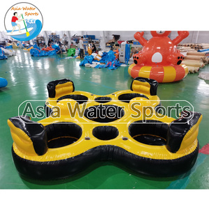 Große aufblasbare 6 Personen Lake River Floating Island Raft, Wasserspiel ausrüstung Aufblasbare schwimmende Insel für Schwimmbad - Product Image 3