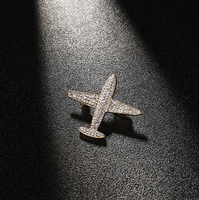 Souvenir classique bijoux de mode sécurité sécurité ruban plaqué plein strass avion broches broche pour costume