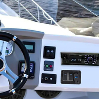 Interrupteur marin étanche IP65 en métal noir à 3 trous avec chargeur de voiture USB double, doté d'une lumière bleue pour l'indication de tension