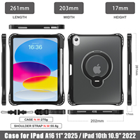 Coque Robuste Antichoc pour iPad 11e/10e Génération 10.9 Pouces, Housse Haute Résistance avec Bandoulière et Support