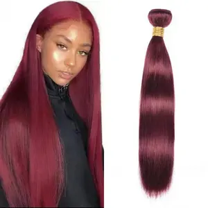 Wholesale burgundy remy hair extension wine red 99j human hair weft products for black women human hair bundles weave vendors