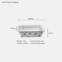 Plat de cuisson rectangulaire en aluminium personnalisable, récipient alimentaire jetable sain avec couvercles, compatible four, écologique, qualité alimentaire