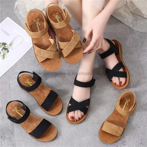Factory Wholesale Cheap Beef Sandals Flat Student Roman Beach Shoes Soft Soled One-line Women's - Product Image 1