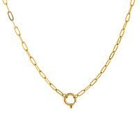 Acier inoxydable Étanche Pvd Or 18k Bijoux de Plage Fermoir Boucle Fait à la Main O Chaîne Collier DIY Chaîne Chunky pour Hommes Femmes