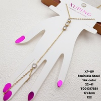 Bracelet XUPING en acier inoxydable couleur or 14 carats, motif fleur ajourée, avec anneau de doigt intégré, bijoux de mode pour femme