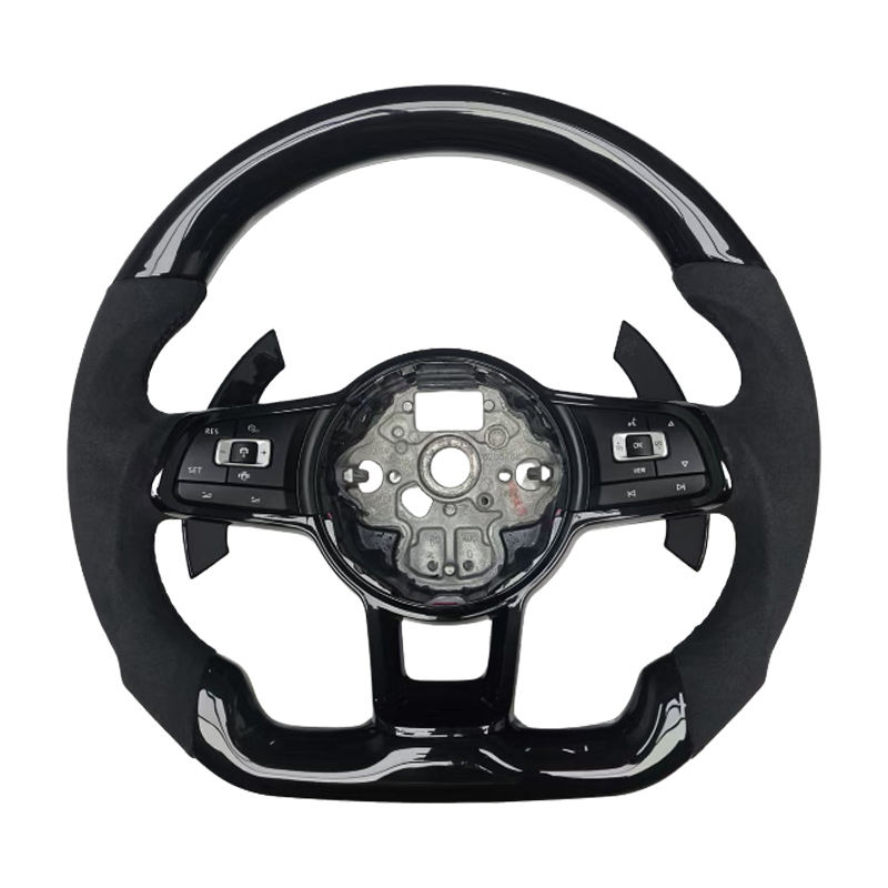 สีดำเปียโน + อัลคันทารา + ตะเข็บสีดำ