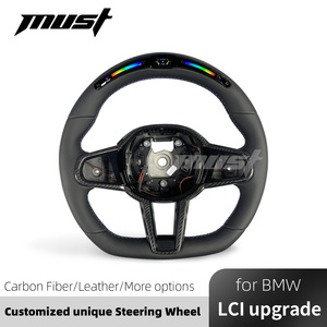 Volante de Fibra de Carbono con LED y Agarres de Cuero Personalizados para <span class=keywords><strong>BMW</strong></span> Serie <span class=keywords><strong>G</strong></span> M2 M3 M4 M5 <span class=keywords><strong>M8</strong></span> X3 X5 G80 G20 G22 G30 G05 2017-2026 LCI - Product Image 2