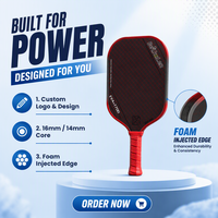 Raket Pickleball OEM Berbahan Serat Karbon T700 Thermoformed Soft Touch dengan Inti Busa EVA 14mm, Disetujui USAPA