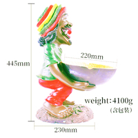 Cendrier en résine portable de 45 cm, grand format, décoratif, fantaisie, à motif dessin animé, pour l'extérieur, avec logo personnalisé, thème Rasta, pour fumeurs de tabac