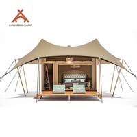 Tente de glamping de luxe Kawagebo Kamp (KK) pour 1-2 personnes, en PVDF imperméable, avec salle de bain, pour hôtels et lodges en plein air