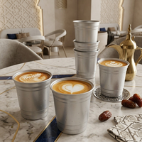 Gobelets en aluminium recyclables, étanches, écologiques, incassables, adaptés aux aliments, pour cafés, traiteurs, fêtes, avec logo personnalisé, jetables