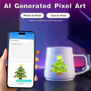 Taza LED Inteligente con IA, Pantalla de Temperatura, Arte de Píxeles Personalizado, <span class=keywords><strong>Recordatorio</strong></span> de Hidratación, Batería Recargable de 600mAh, Taza de Café con Mini Juegos - Product Image 5