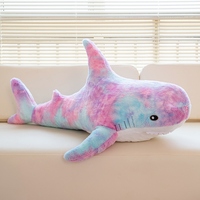 Peluche Requin Animal Marin Rose Bleu Blanc Violet Grande Taille pour Enfants, Jouet Requin de Simulation Personnalisé pour Enfants