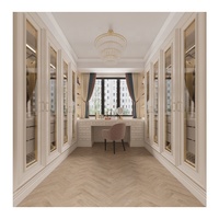 Ensemble de chambre à coucher de style américain en chêne/noyer, armoire bébé grise avec tiroirs