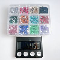 Manik-manik resin setengah lingkaran bentuk campuran, berkilau, dengan lem perekat, rhinestones flatback 3D glitter untuk dekorasi nail art, pakaian & sepatu