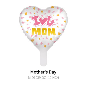 Festa della mamma <span class=keywords><strong>palloncino</strong></span> in alluminio da 10 pollici per la festa della mamma adoro le decorazioni multicolori per la festa della mamma rosa rossa - Product Image 3