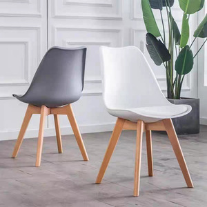 Silla de Comedor Clásica y Económica, Estilo Nórdico para Hotel o Restaurante, Asiento Acolchado Colorido, Silla de Comedor Tipo Tulipán - Product Image 3