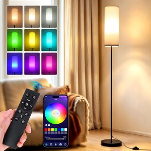 <b>Floor</b> <b>Lamp</b> Led With Remote And App Control Color Changing Adjustable Height Matte Finish Metal <b>Base</b> E26 220V - Product Image 1