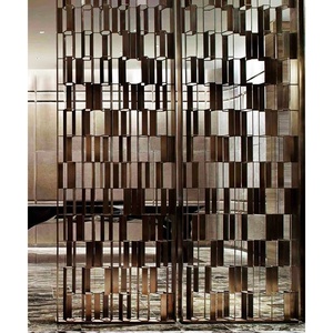 Chất Lượng Cao Tùy Chỉnh Vàng Và Thép Không Gỉ Trang Trí Nội Thất Kim Loại Ngăn Phòng Thiết Kế Hiện Đại Phân Vùng Tường - Product Image 5