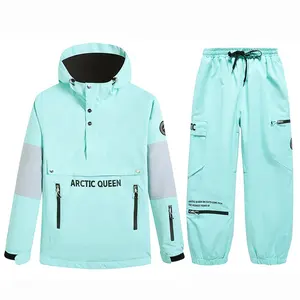 Abbigliamento sportivo alla moda di Design OEM tinta unita giacche e pantaloni da Snowboard caldi tuta da sci da uomo