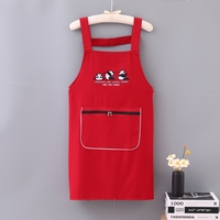Delantal Negro con Estampado de Panda, Impermeable, para Cocina, Barbería, Peluquería, Salón de Belleza, con Bolsillo con Cremallera y Logotipo Personalizado Más Económico