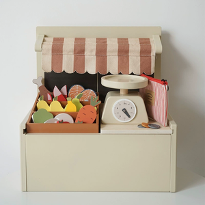 Venta directa del fabricante superventas juguetes educativos Montessori simulación de madera cocina soporte de helado para niños niñas para - Product Image 5