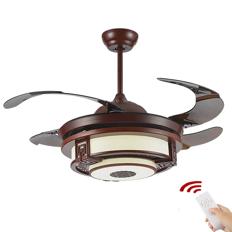 Chinois lustre pas cher prix ventilateur de plafond avec lumière et télécommande ETLF0015