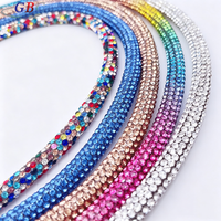 Tali Kristal Rhinestone Berkilau untuk Dekorasi, Tali Rhinestone DIY untuk Pakaian, Topi, Sepatu