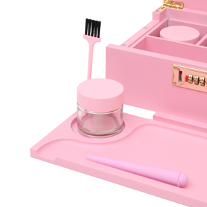 Boîte de rangement Woodworkerart avec serrure à combinaison intégrée et plateau coulissant, tube, brosse, boîte de rangement pour accessoires à herbes, ensemble cadeau - Product Image 5