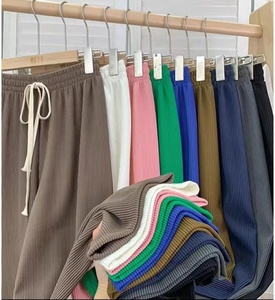 <span class=keywords><strong>Pantalon</strong></span> Large <span class=keywords><strong>Femme</strong></span> Taille Haute <span class=keywords><strong>en</strong></span> Velours Côtelé Couleur Unie Tendance Été Style Décontracté Streetwear - Product Image 2