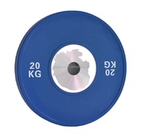Plaques de poids en caoutchouc pour compétition de gym avec logo personnalisable, plaques de poids interchangeables 10-55LB, poids de barre en acier moulé 5-25KG, capacité 20KG