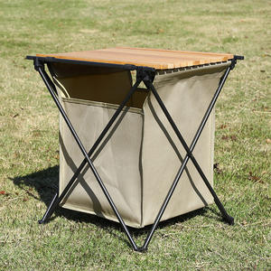 ShineMaster-Armario plegable de aluminio portátil para acampar, mesa con cesta de almacenamiento para senderismo al aire libre - Product Image 4