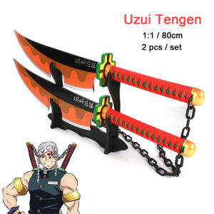 2 unids/set Anime espada accesorios espadas de madera patrón <span class=keywords><strong>Original</strong></span> Uzui Tengen espada Demon Slayer <span class=keywords><strong>Katana</strong></span> - Product Image 2