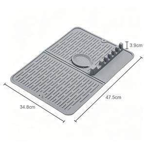 Customizable Foldable Multi-Functional Drainage Mat Kitchen Ladle <b>Rack</b> Silicone Bowl <b>Dish</b> Holder Spoons Stir-Fry Spatulas - Product Image 3
