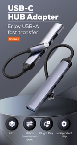 LDNIO DS-34U 4 In 1 çoklu port 4 port <span class=keywords><strong>USB</strong></span> <span class=keywords><strong>3.0</strong></span> alüminyum alaşım HUB adaptörü bilgisayar transferi veri için <span class=keywords><strong>USB</strong></span> HUB adaptörü - Product Image 2