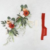 Afstudeerfeest Bruiloft Gangpad Kerkbank Decoraties Bordeauxrood Zijde Handgemaakte Kunstbloem Lint Vintage Elegant Nieuwe Aanwinst