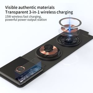 Station de charge sans fil pliable X314 15W magnétique 3 en 1 Chargeur sans fil de poche - Product Image 3