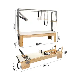 普拉提重整器健身器材厂直接PU黑色皮革普拉提重整器与塔式普拉提橡木芯床