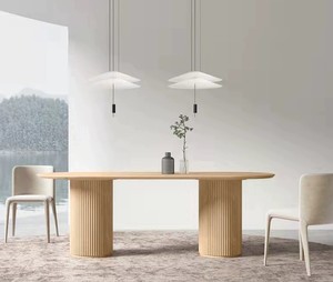 न्यूनतम आधुनिक डिजाइन 8-सीटर वर्ग समायोज्य ठोस लकड़ी डाइनिंग टेबल सेट होटल गोदाम के लिए होम वर्कशॉप - Product Image 5