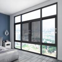 Ventana corredera de aluminio de aleación esmaltada de doble vidrio Ventana abatible de aluminio Premium elegante Colores Rotura térmica Aluminio