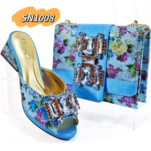 Meilleures ventes Designer Chaussures Design Chaussures et <span class=keywords><strong>sacs</strong></span> africains assortis au Nigeria Party PU Material Shoes 2019 - Product Image 5