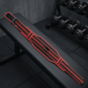 Unisex Premium Quality Durable Weight Lifting Strap High Quality Synthetic Flame Laminated Nylon Black <b>Red</b> Customized Logo - Product Image 3