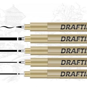 Ensemble de stylos de dessin technique professionnels, 8 pointes de précision (0,25 mm-1,0 mm), encre non toxique, écologique, séchage rapide pour le dessin technique - Product Image 4