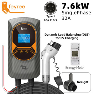 Feyree 7kW Type 1 Electric Car Charger 32A 1Phase Home EV Wallbox with Dynamic Load Balancing WIFI RFID Card for Garage Use - Product Image 1
