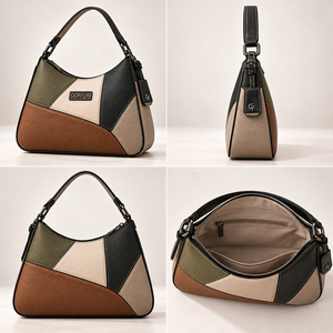 Sac à bandoulière GORFIA en cuir PU personnalisé avec coutures colorées, nouvelle collection 2026, sacs à main durables de grande capacité pour femmes, vente en gros de luxe OEM - Product Image 3