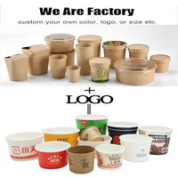 Bols en papier kraft jetables imperméables réutilisables de haute qualité, contenants écologiques pour sushis, aliments chauds/froids, salades - restauration rapide